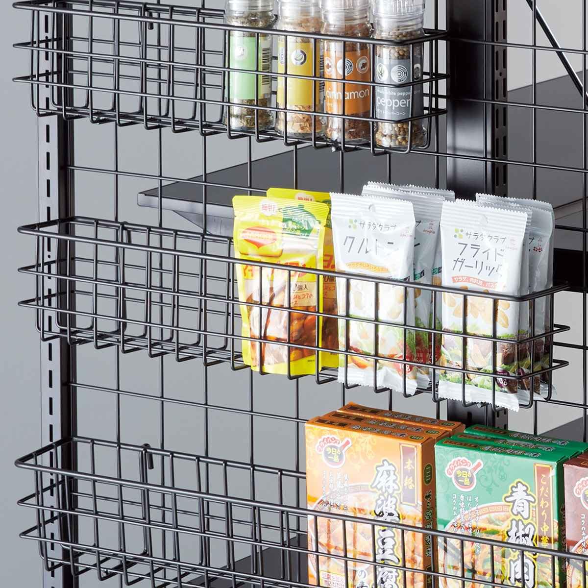 10セット メッシュバスケット カゴ 縦×横32×45cm 深さ18cm 店舗品 Amazon.co.jp: ネット用薄型網カゴ ブラック 幅54×奥行9×高さ10.2cm 1